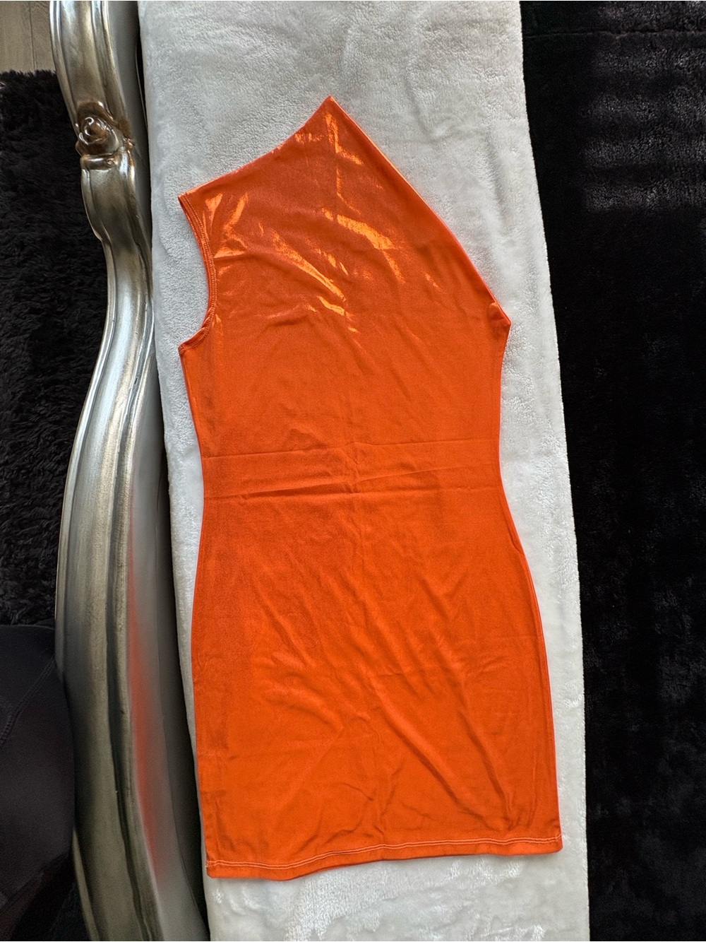 Fashion Nova One-Shoulder Orange Bodycon Dress